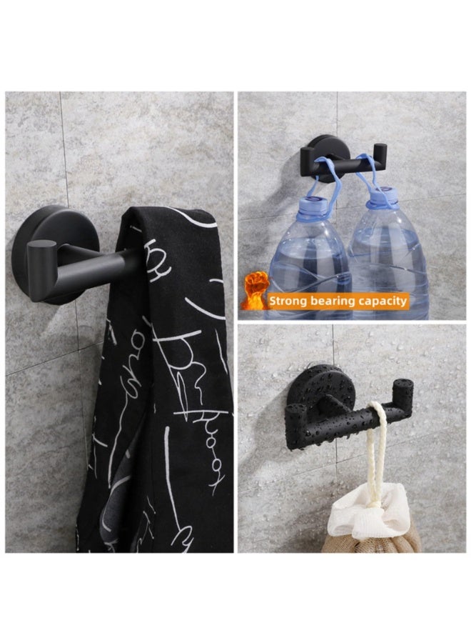 Angle Simple Double Towel Hook Matte Black, Stainless Steel Bathroom Robe Towel Holder, Hand Towel Hanger for Wall - Image 3